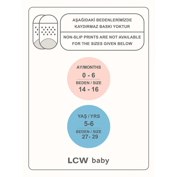 LCW baby Pembe Kaydırmaz Tabanlı Kız Bebek Patik Çorap 5li