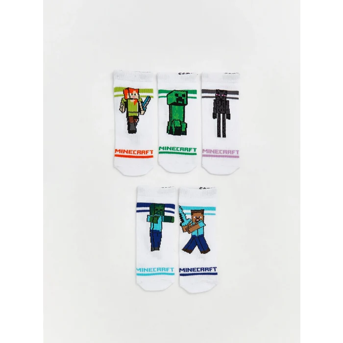 LCW Kids Karışık Minecraft Baskılı Erkek Çocuk Patik Çorap 5li