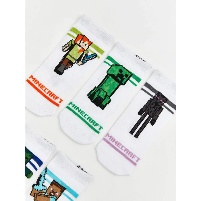 LCW Kids Karışık Minecraft Baskılı Erkek Çocuk Patik Çorap 5li