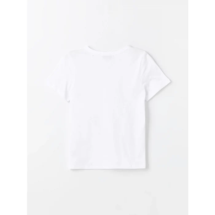 LCW Vision Beyaz V Yaka Düz Kısa Kollu Kadın Tişört