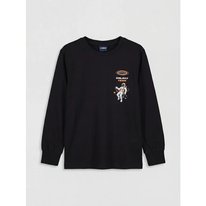 LCW Kids Siyah Baskılı Erkek Çocuk Pijama Takım