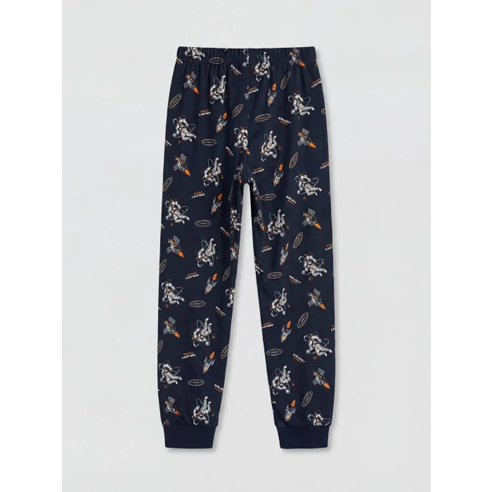 LCW Kids Siyah Baskılı Erkek Çocuk Pijama Takım