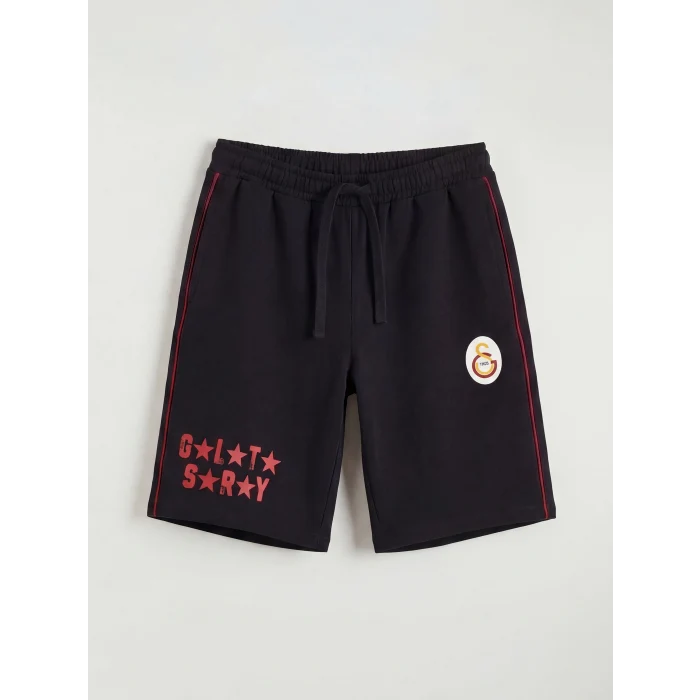 LCW Kids Siyah Galatasaray Baskılı Erkek Çocuk Şort