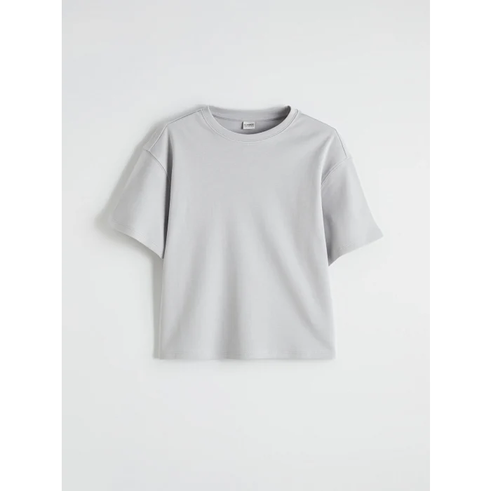 LCW Kids Gri Bisiklet Yaka Kız Çocuk Tişört ve Eşofman Altı