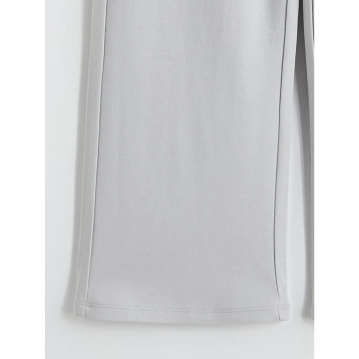 LCW Kids Gri Bisiklet Yaka Kız Çocuk Tişört ve Eşofman Altı