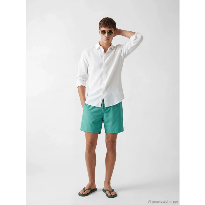 LCW SWIMWEAR Turkuaz Kısa Boy Erkek Deniz Şortu