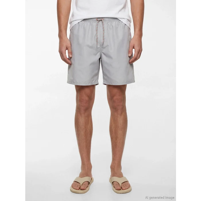 LCW SWIMWEAR Gri Kısa Boy Erkek Deniz Şortu