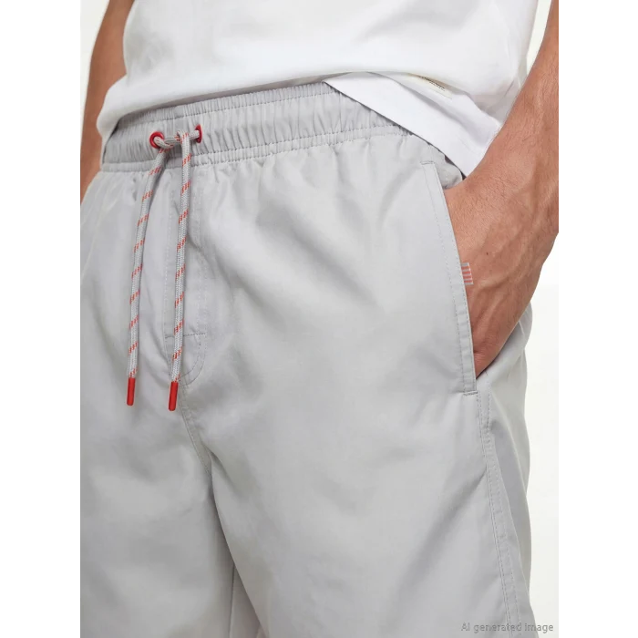 LCW SWIMWEAR Gri Kısa Boy Erkek Deniz Şortu