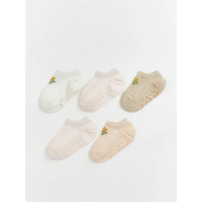 LCW baby Ekru Kız Bebek Patik Çorap 5li
