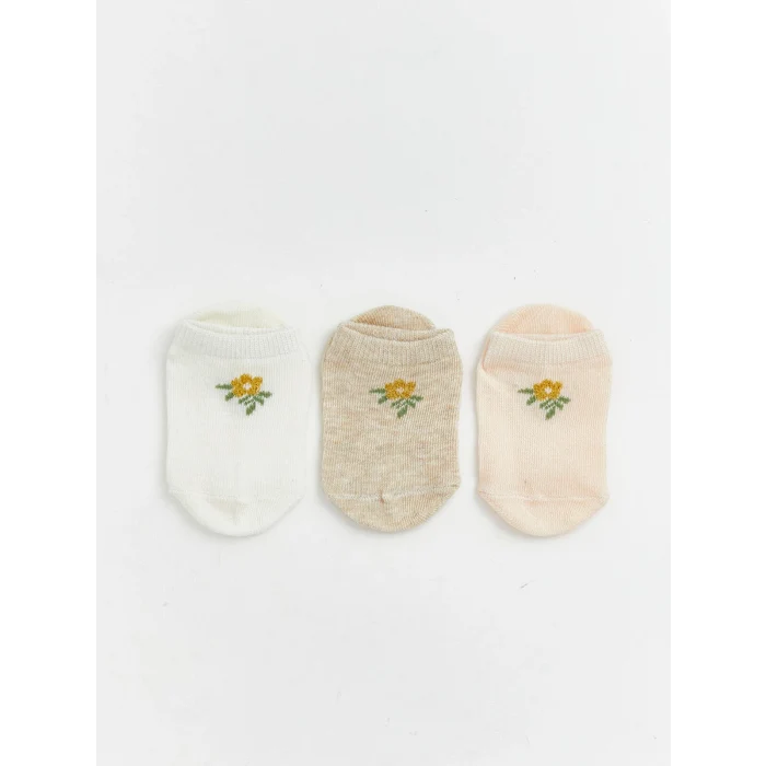 LCW baby Ekru Kız Bebek Patik Çorap 5li