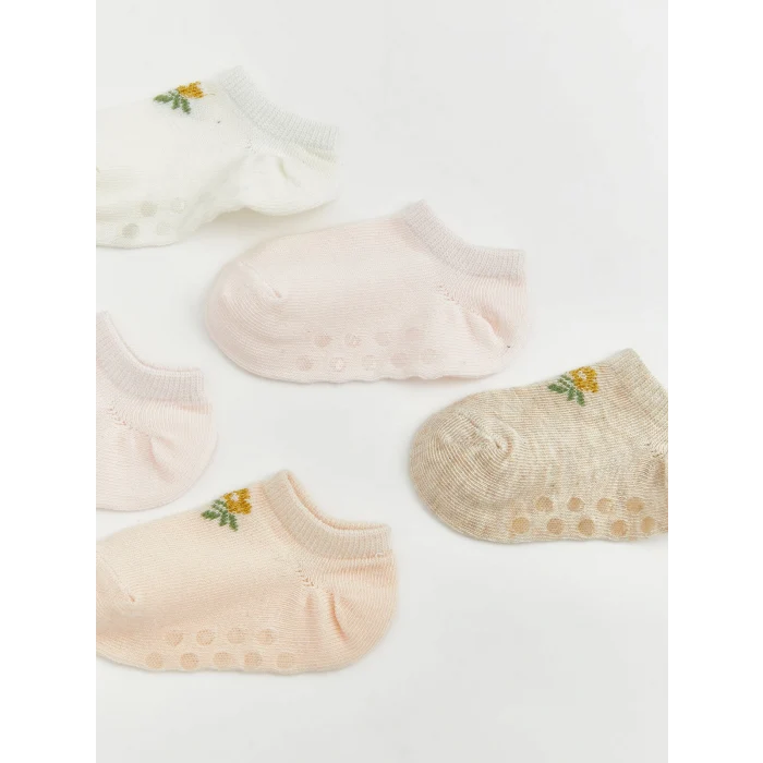 LCW baby Ekru Kız Bebek Patik Çorap 5li