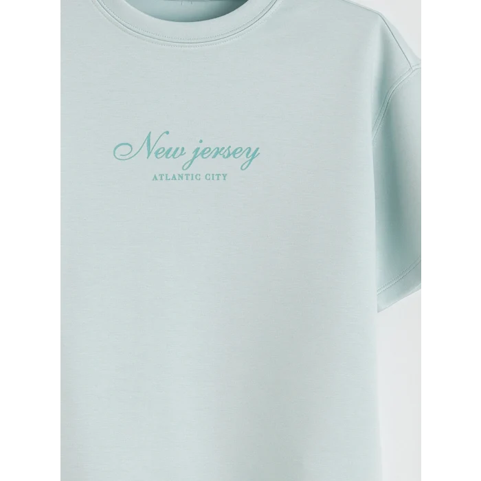 LCW Kids Mavi Baskılı Kız Çocuk Tişört ve Pantolon