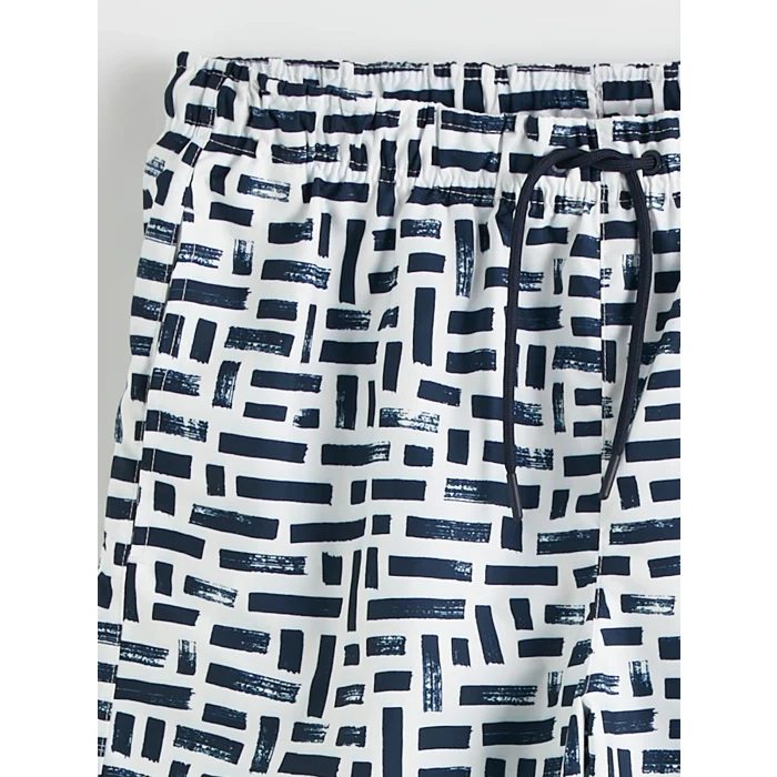 LCW SWIMWEAR Lacivert Diz Hizası Boy Desenli Erkek Deniz Şortu