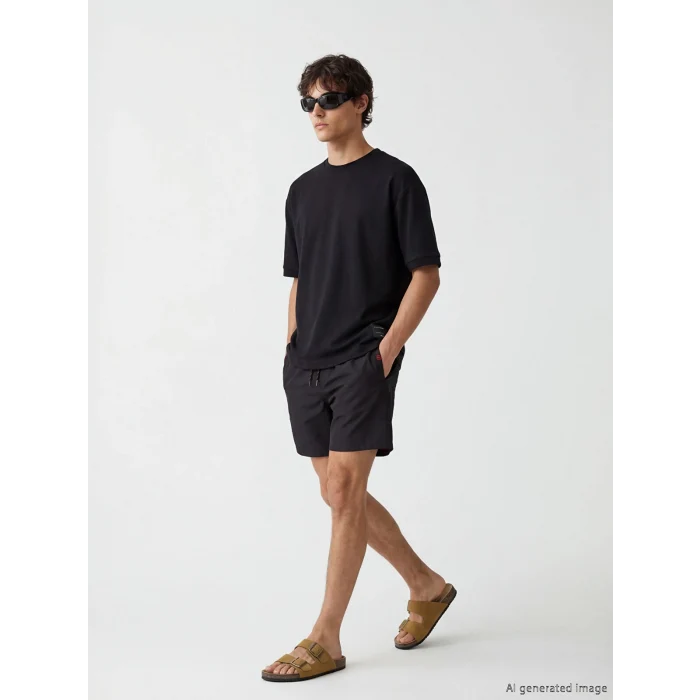 LCW SWIMWEAR Siyah Kısa Boy Erkek Deniz Şortu
