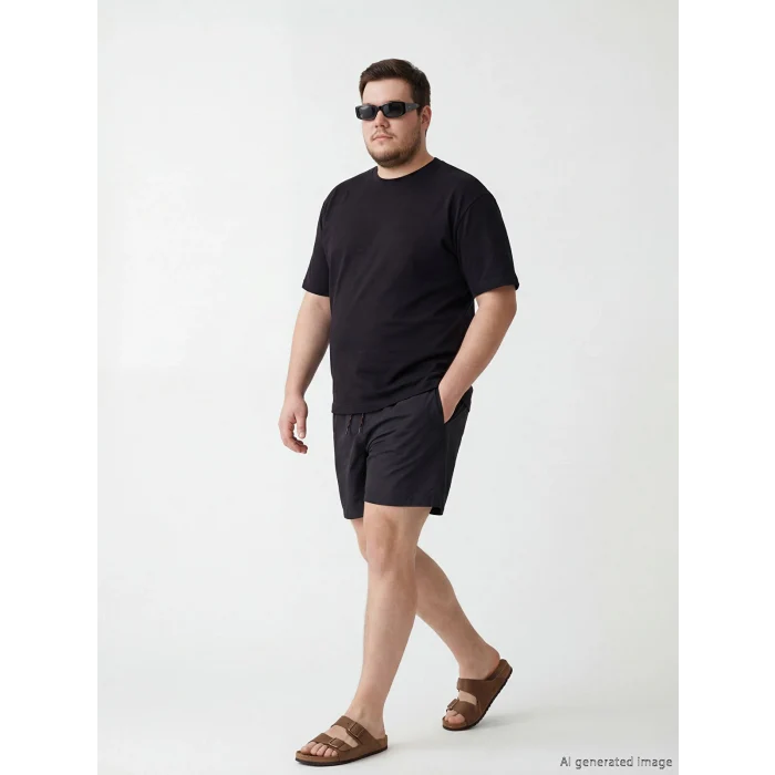 LCW SWIMWEAR Siyah Kısa Boy Erkek Deniz Şortu