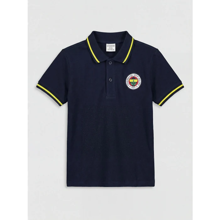 LCW Kids Lacivert Fenerbahçe Baskılı Erkek Çocuk Polo Yaka Tişört