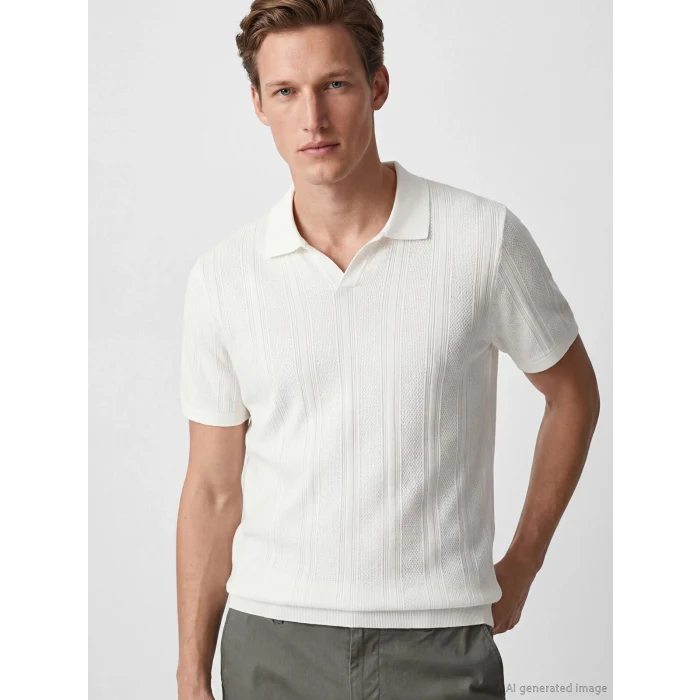 SOUTHBLUE Ekru Polo Yaka Erkek Tişört