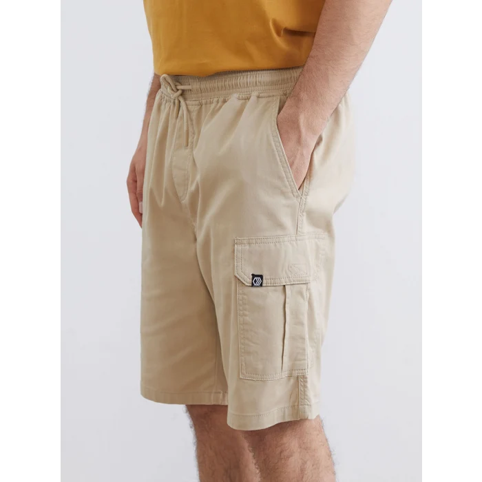 XSIDE Bej Standart Kalıp Erkek Gabardin Kargo Şort