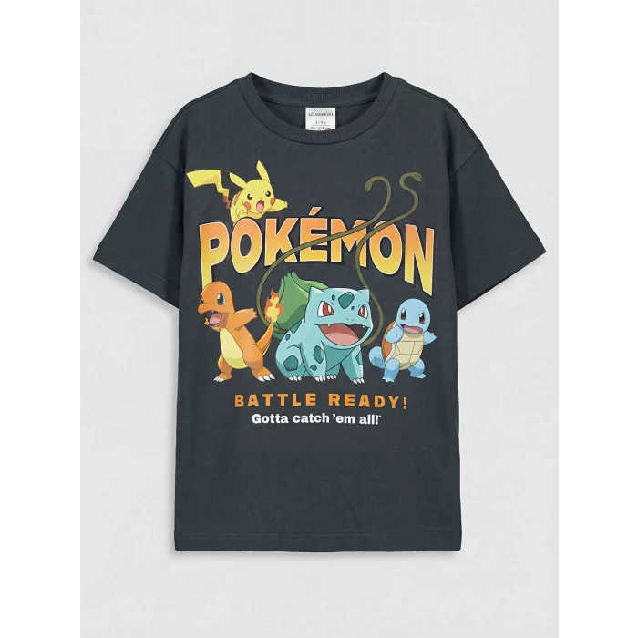 LCW Kids Antrasit Pokemon Baskılı Erkek Çocuk Tişört