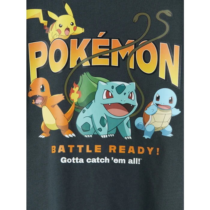 LCW Kids Antrasit Pokemon Baskılı Erkek Çocuk Tişört