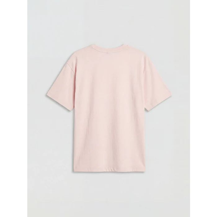 LCW Kids Pembe Bisiklet Yaka Baskılı Kız Çocuk Tişört