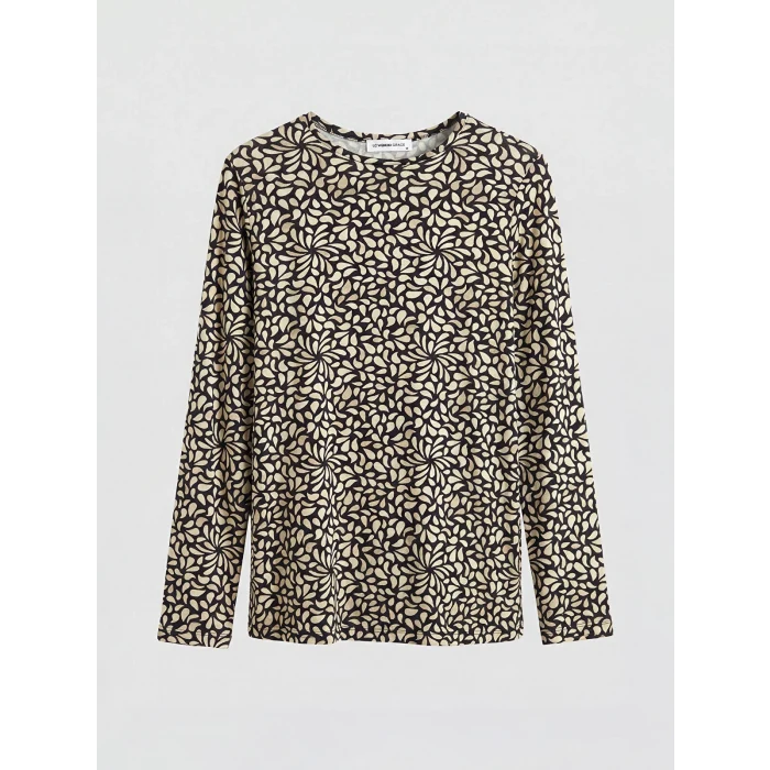 LCW Grace Bej Bisiklet Yaka Desenli Bluz