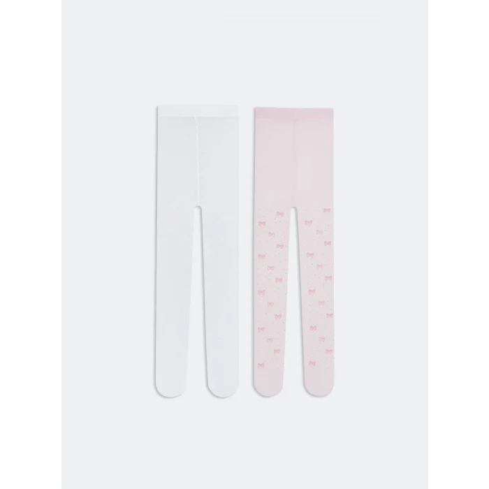 LCW Kids Beyaz Kız Çocuk İnce Külotlu Çorap 2li
