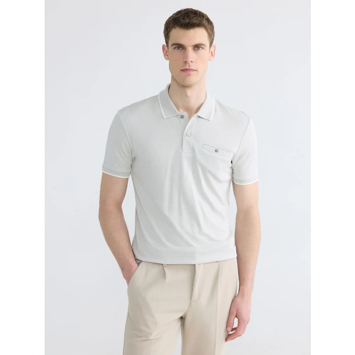 LCWAIKIKI Classic Yeşil Polo Yaka Erkek Dokulu Tişört