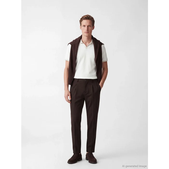 SOUTHBLUE Ekru Polo Yaka Strüktürlü Erkek Tişört