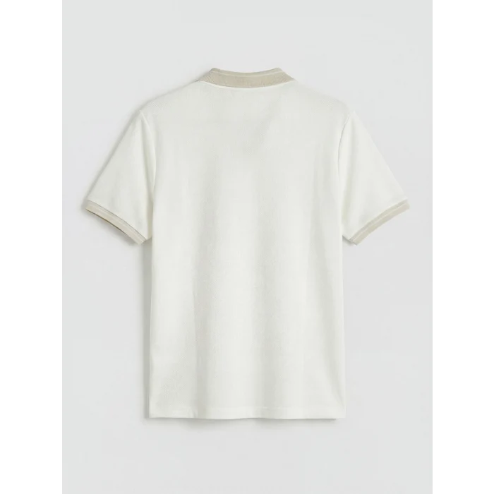 SOUTHBLUE Ekru Polo Yaka Strüktürlü Erkek Tişört