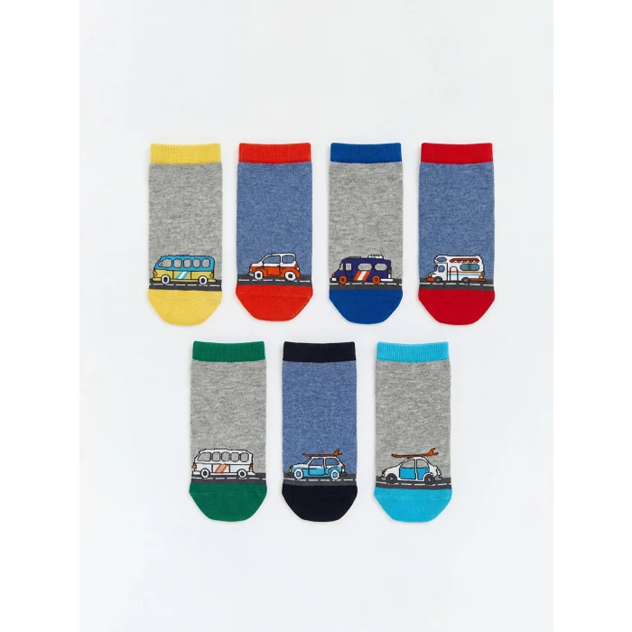 LCW Kids Karışık Baskılı Erkek Çocuk Patik Çorap Seti 7li