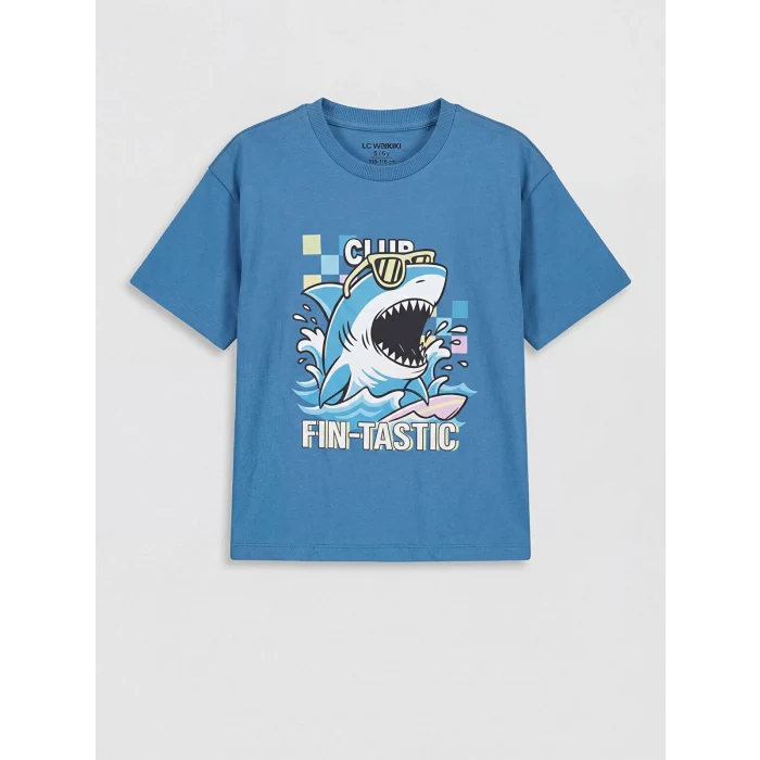 LCW Kids Mavi Baskılı Erkek Çocuk Tişört ve Şort