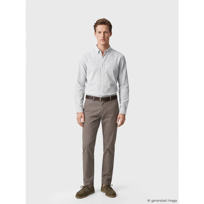 SOUTHBLUE Lacivert Regular Fit Çizgili Erkek Gömlek