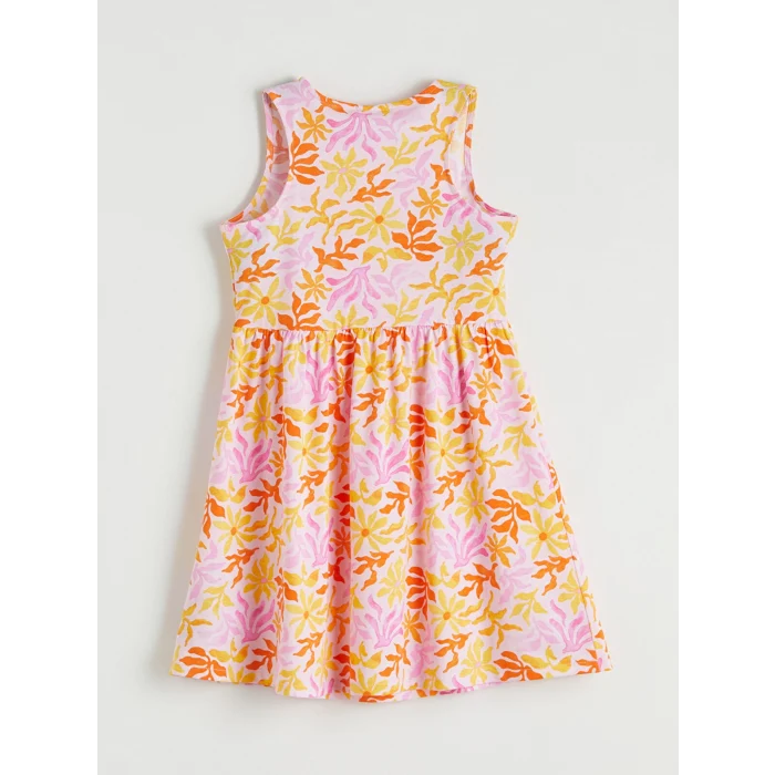 LCW Kids Pembe Desenli Kız Çocuk Elbise