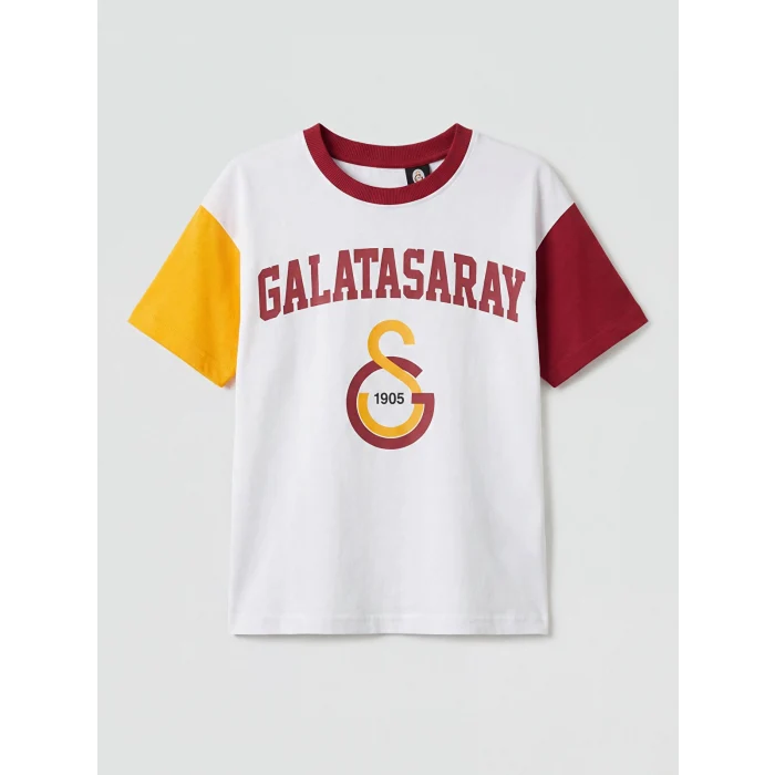 LCW Kids Beyaz Galatasaray Baskılı Erkek Çocuk Tişört ve Şort