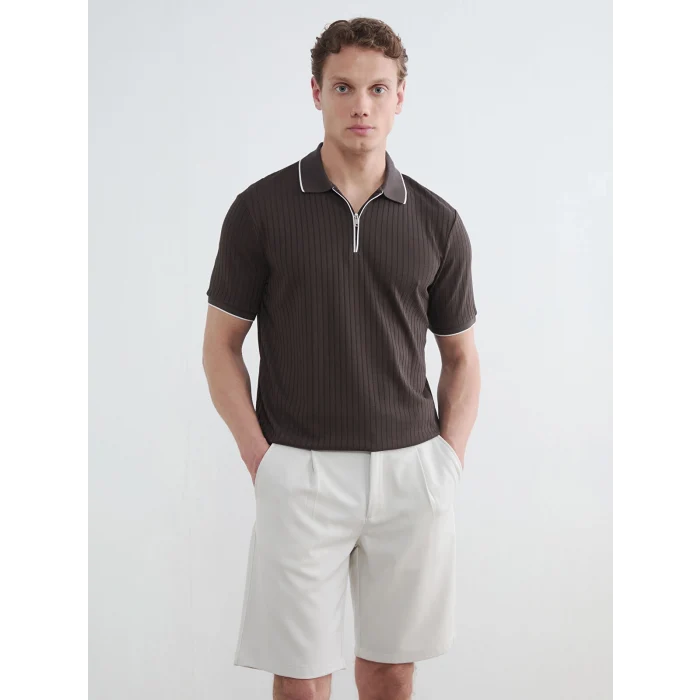 LCW Vision Kahverengi Polo Yaka Erkek Tişört