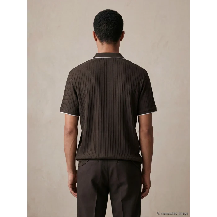 LCW Vision Kahverengi Polo Yaka Erkek Tişört