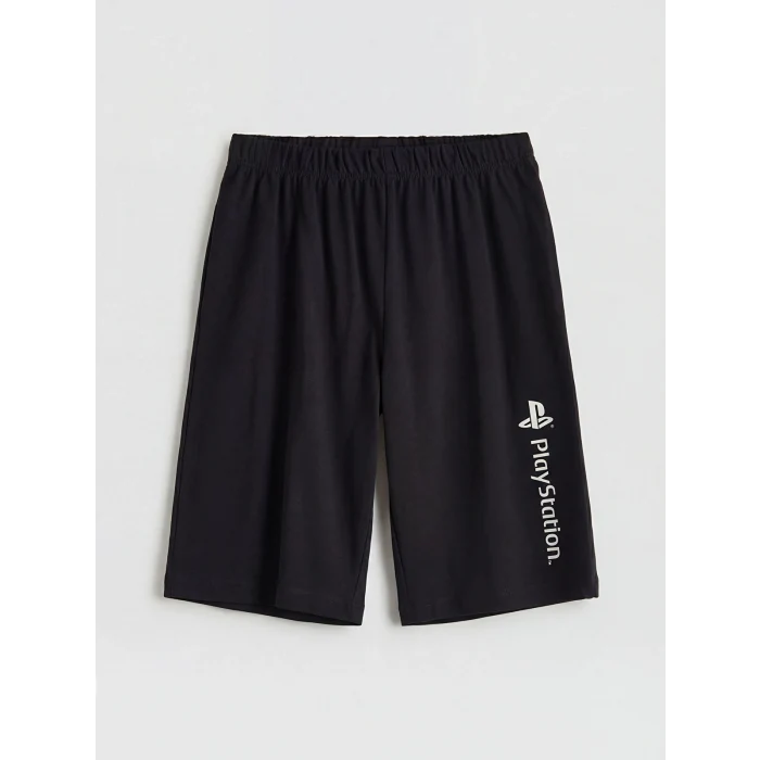 LCW Kids Beyaz Playstation Baskılı Erkek Çocuk Şortlu Pijama Takımı