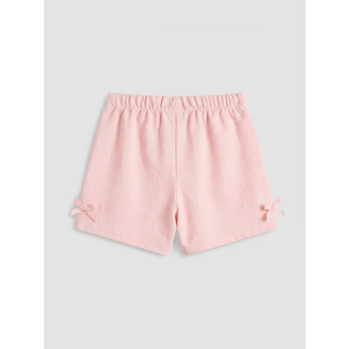 LCW Kids Pembe Fiyonklu Kız Çocuk Bluz ve Şort