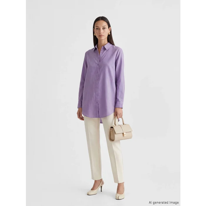 LCW EVERYDAY Lila Regular Fit Kadın Gömlek Tunik