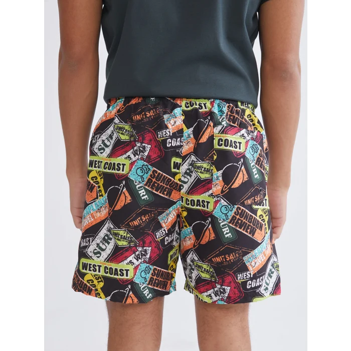 LCW SWIMWEAR Siyah Diz Hizası Boy Basic Erkek Deniz Şortu