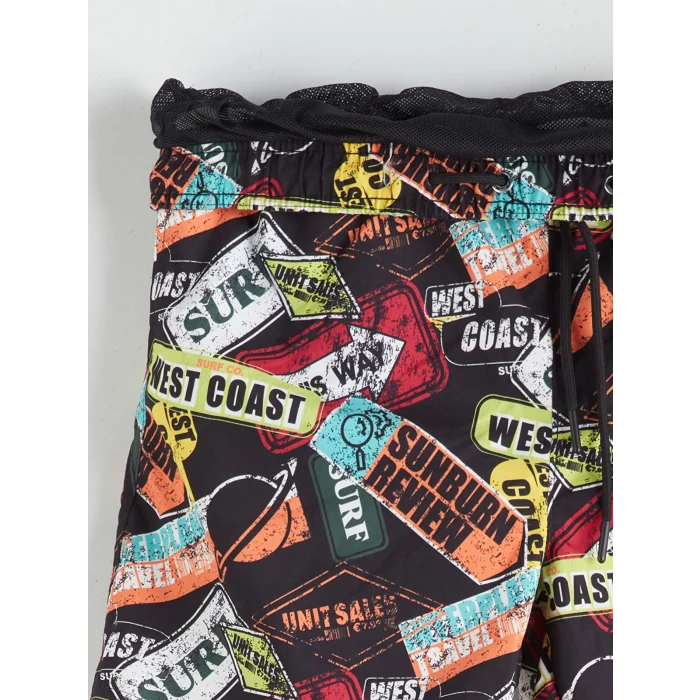 LCW SWIMWEAR Siyah Diz Hizası Boy Basic Erkek Deniz Şortu