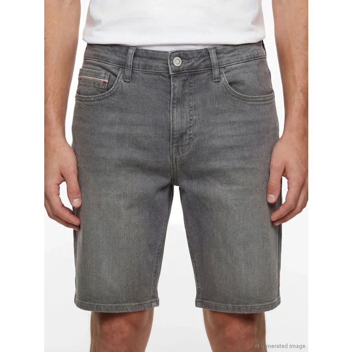 LCW Jeans Gri Slim Fit Erkek Jean Şort