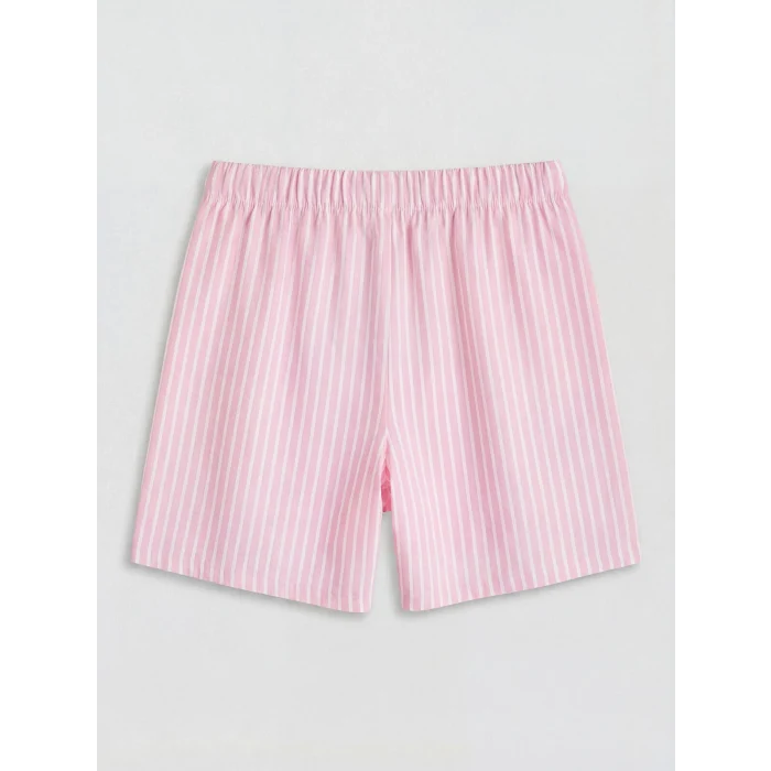LCW Kids Pembe Baskılı Kız Çocuk Şortlu Pijama Takımı