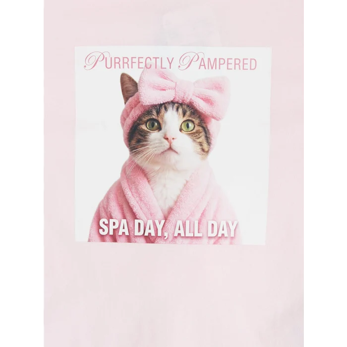 LCW Kids Pembe Baskılı Kız Çocuk Şortlu Pijama Takımı