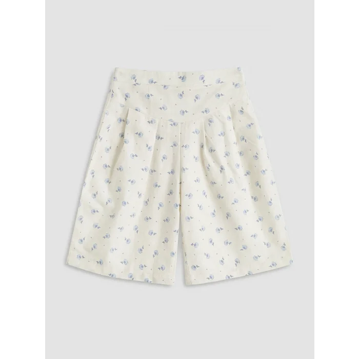 LCW baby Bej Çiçekli Kız Bebek Bluz ve Pantolon