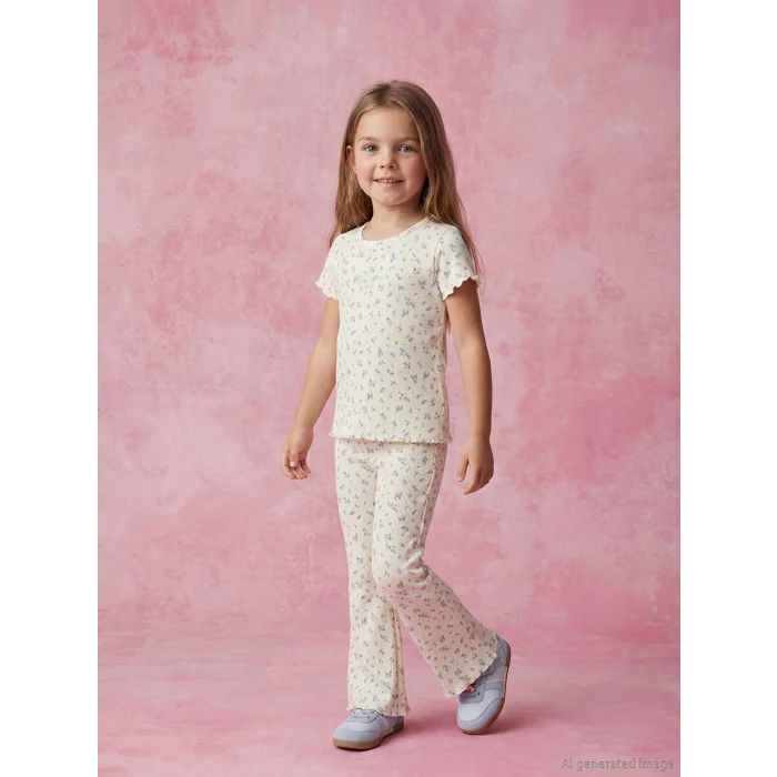 LCW Kids Ekru Kız Çocuk İspanyol Paça Tayt