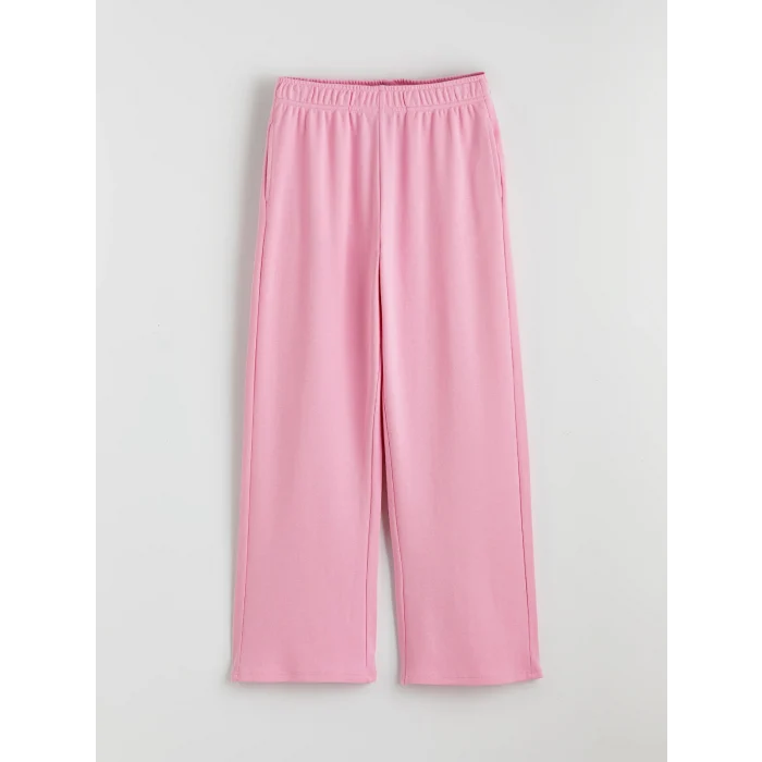 LCW Kids Pembe Bisiklet Yaka Kız Çocuk Tişört ve Eşofman Altı