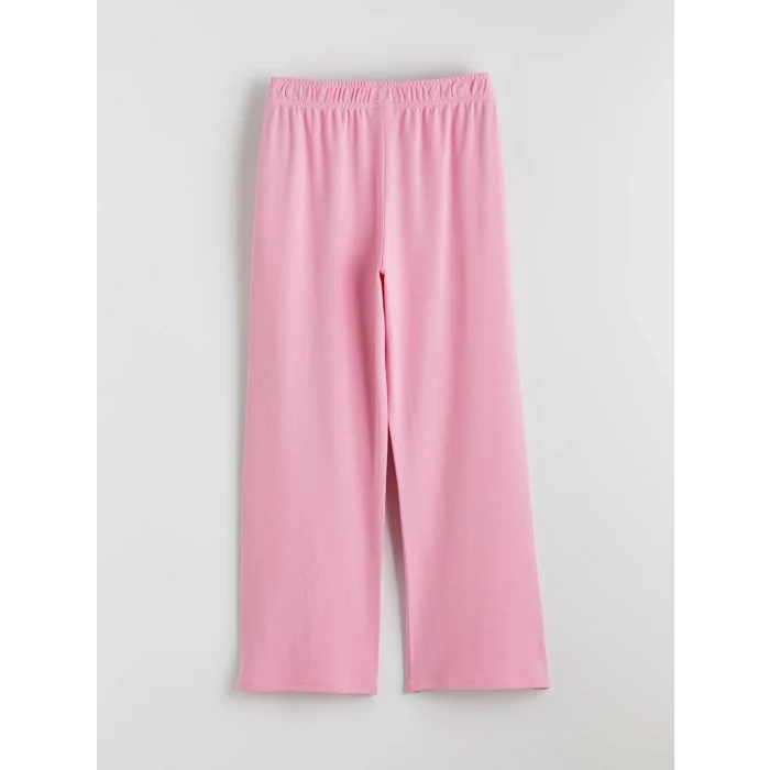 LCW Kids Pembe Bisiklet Yaka Kız Çocuk Tişört ve Eşofman Altı