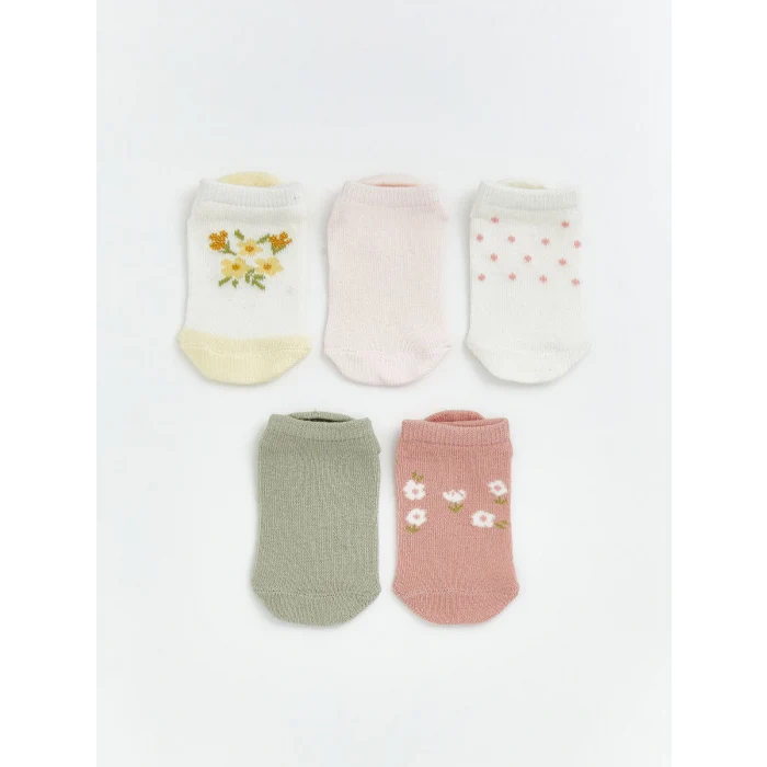 LCW baby Ekru Kız Bebek Patik Çorap 5li